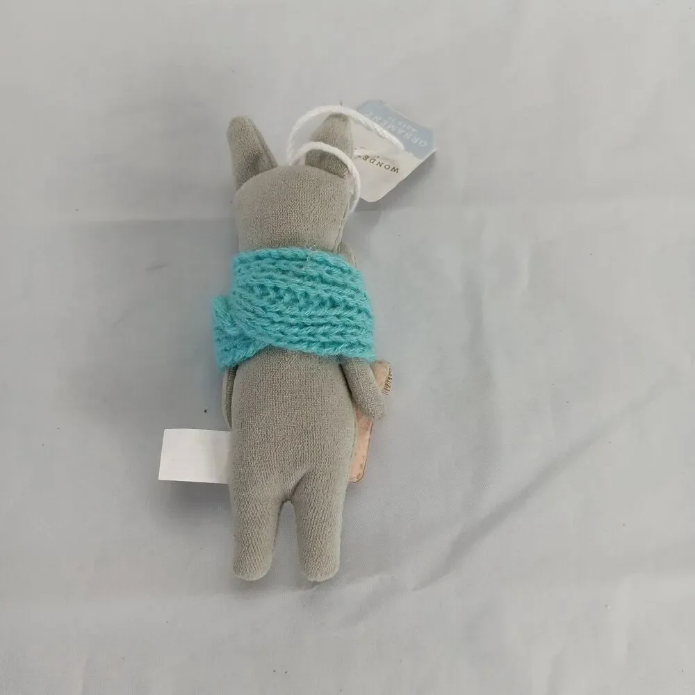 Wondershop Fabric Gray Bulldog Mint Scarf Christmas Ornament Target 2022 New